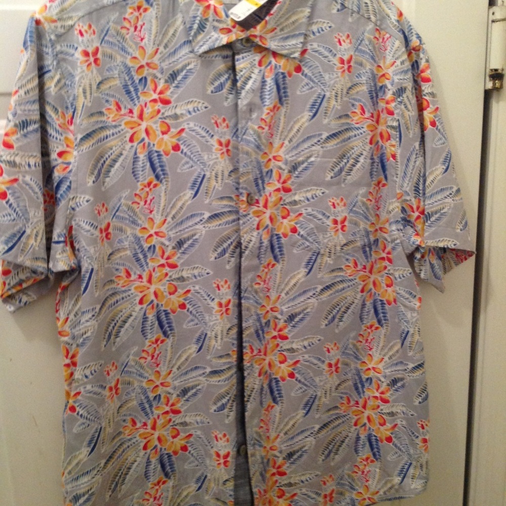 Tommy Bahama short sleeve gray and orange medium